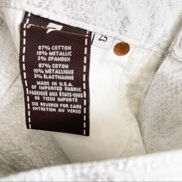 7 For All Mankind Silver Snake Embossed Jeans - Picture 8 of 9